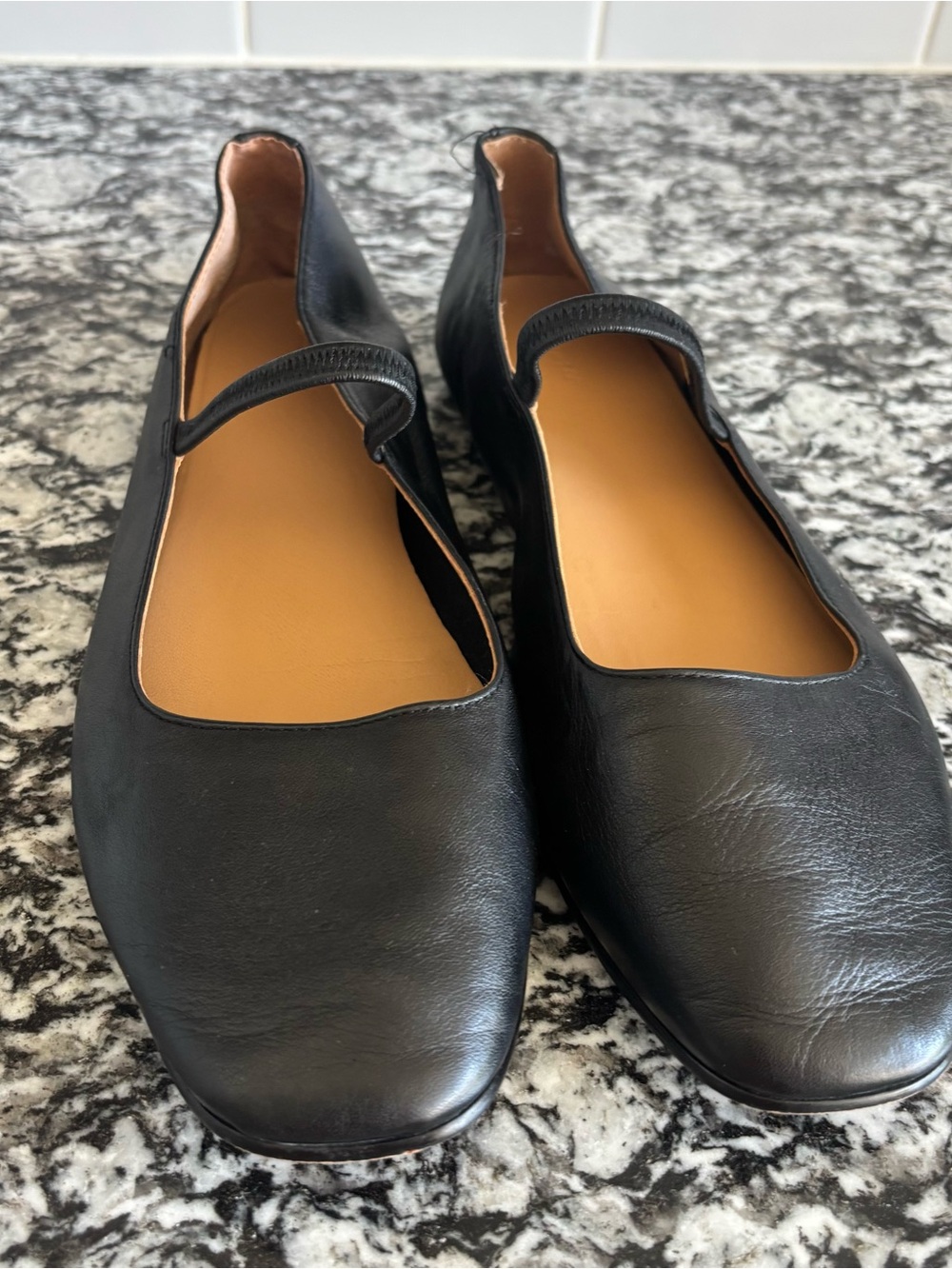 Madewell Black Leather Mary Jane Flats
